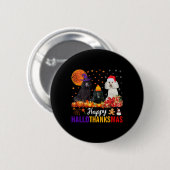 Poodle Dog Hallothanksmas Halloween Thanksgi Button (Vorne & Hinten)