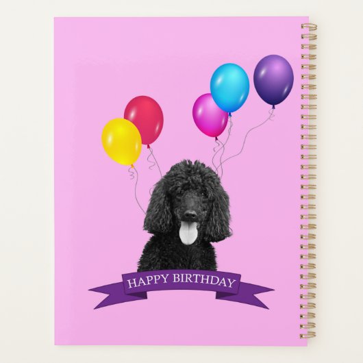 Poodle Dog Happy Birthday Geschenktasche Planer (Rückseite)