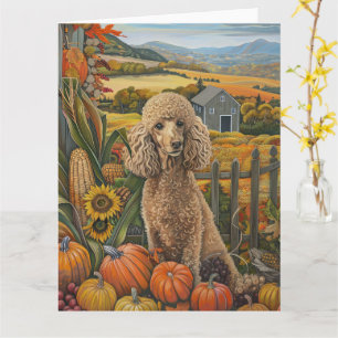 Poodle Dog Herbst Ernte Erntedank Karte