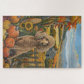 Poodle Dog Herbst Ernte Erntedank Puzzle (Horizontal)
