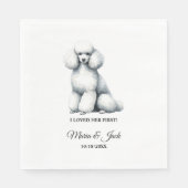 Poodle Dog I liebte ihre erste Hochzeit Napkins Serviette (Vorderseite)