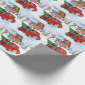 Poodle Dog in Christmas Delivery LKW Schnee Geschenkpapier (Ecke)