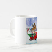 Poodle Dog in Christmas Delivery LKW Schnee Kaffeetasse (Vorderseite Links)