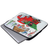 Poodle Dog in Christmas Delivery LKW Schnee Laptopschutzhülle (Vorne Knopf)