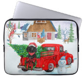 Poodle Dog in Christmas Delivery LKW Schnee Laptopschutzhülle (Vorderseite)