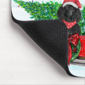 Poodle Dog in Christmas Delivery LKW Schnee Mousepad (Ecke)