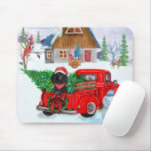 Poodle Dog in Christmas Delivery LKW Schnee Mousepad (Mit Mouse)