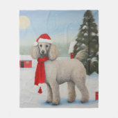 Poodle Dog in Schnee Weihnachten Fleecedecke (Vorderseite)