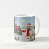 Poodle Dog in Schnee Weihnachten Kaffeetasse (VorderseiteRechts)