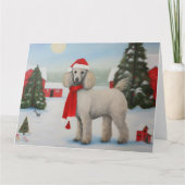Poodle Dog in Schnee Weihnachten Karte (Vorderseite)