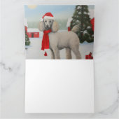 Poodle Dog in Schnee Weihnachten Karte (Innenseite)
