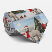 Poodle Dog in Schnee Weihnachten Krawatte (Gerollt)