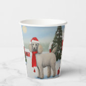 Poodle Dog in Schnee Weihnachten Pappbecher (Rückseite)