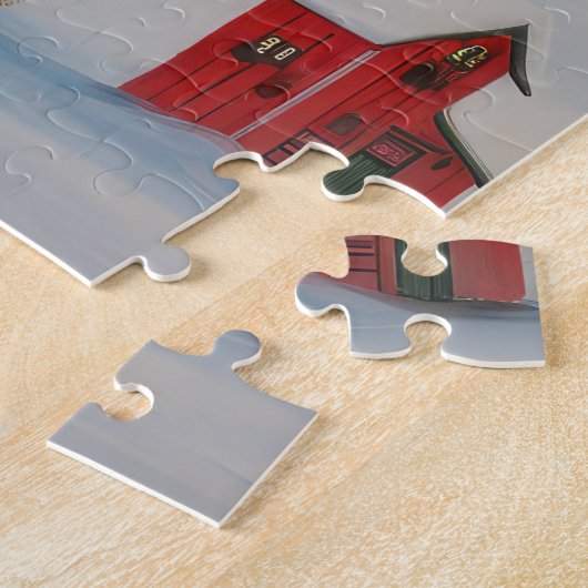 Poodle Dog in Schnee Weihnachten Puzzle (Seite)