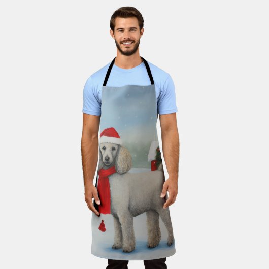 Poodle Dog in Schnee Weihnachten Schürze (Getragen)
