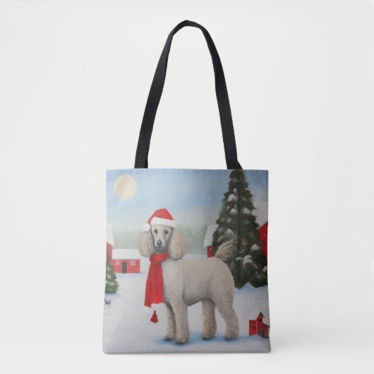 Poodle Dog in Schnee Weihnachten Tasche (Vorderseite)