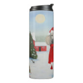 Poodle Dog in Schnee Weihnachten Thermosbecher (Nach links gedreht)