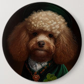Poodle Dog in St. Patrick's Day Dress Button (Vorderseite)