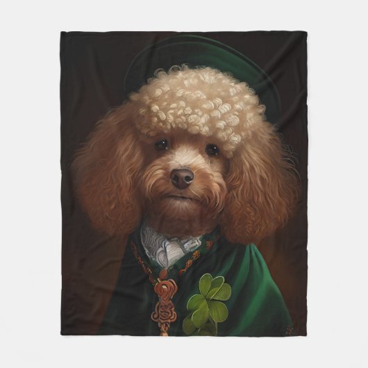 Poodle Dog in St. Patrick's Day Dress Fleecedecke (Vorderseite)