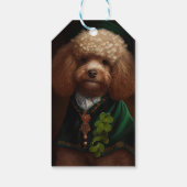 Poodle Dog in St. Patrick's Day Dress Geschenkanhänger (Rückseite)