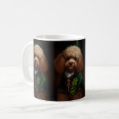 Poodle Dog in St. Patrick's Day Dress Kaffeetasse (Vorderseite Links)