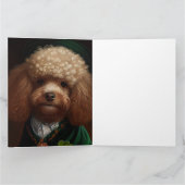 Poodle Dog in St. Patrick's Day Dress Karte (Innenseite)