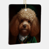 Poodle Dog in St. Patrick's Day Dress Keramikornament (Rechts)