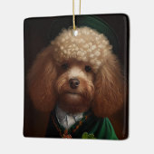 Poodle Dog in St. Patrick's Day Dress Keramikornament (Links)