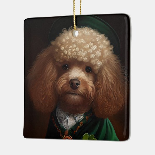 Poodle Dog in St. Patrick's Day Dress Keramikornament (Links)