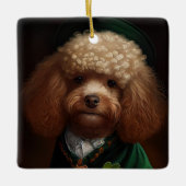 Poodle Dog in St. Patrick's Day Dress Keramikornament (Vorderseite)