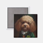 Poodle Dog in St. Patrick's Day Dress Magnet (Vorderseite/Rückseite)