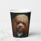 Poodle Dog in St. Patrick's Day Dress Pappbecher (Rückseite)