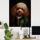 Poodle Dog in St. Patrick's Day Dress Poster (Heimbüro)
