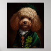 Poodle Dog in St. Patrick's Day Dress Poster (Vorne)