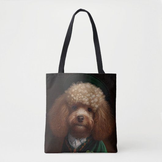 Poodle Dog in St. Patrick's Day Dress Tasche (Vorderseite)