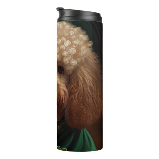 Poodle Dog in St. Patrick's Day Dress Thermosbecher (Nach rechts gedreht)