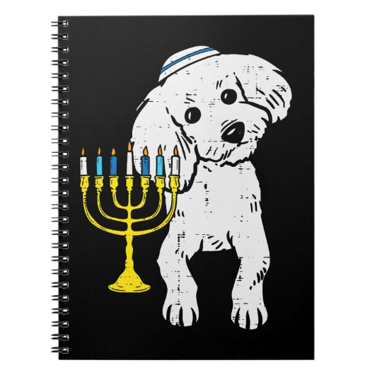 Poodle Dog Jewish Poodle Dog Menorah Hanukkah Paja Notizblock (Vorderseite)