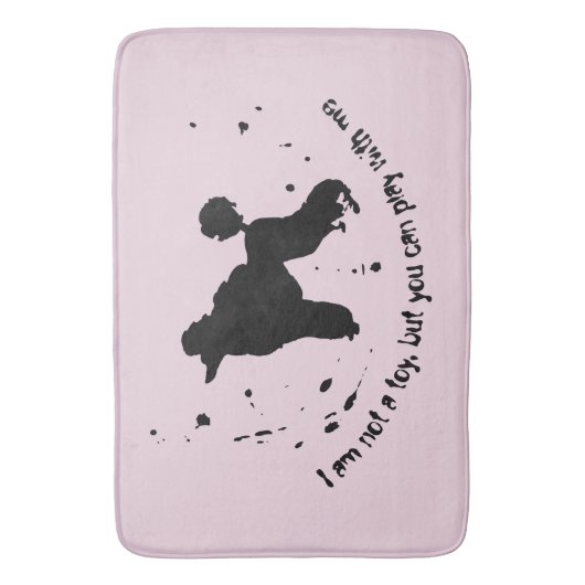 Poodle Dog Joke Abstrakt Ink Spritzer Funny Badematte (Vorderseite Vertikal)