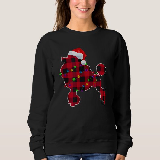 Poodle Dog Kariertes Weihnachtsgeschenk Pajamas Li Sweatshirt (Vorderseite)