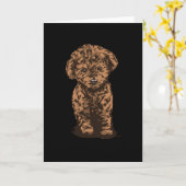 Poodle Dog Karte (Gelbe Blume)