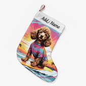 Poodle Dog Kleiner Weihnachtsstrumpf (Vorderansicht (hängend))