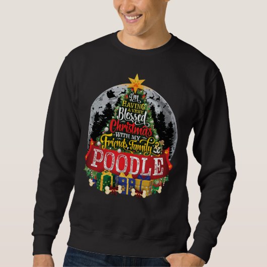 Poodle Dog liebt Weihnachts-Spruce-Bäume-Geschenk Sweatshirt (Vorderseite)