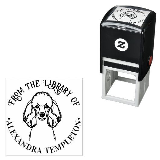 Poodle Dog Line Art Library Buchname Embosser Permastempel (Beispiel)