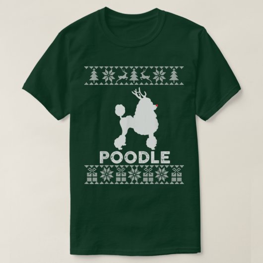 Poodle Dog Lover Christmas Rentier Ugly Christmas T-Shirt (Design vorne)