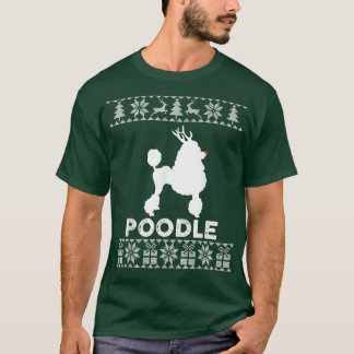 Poodle Dog Lover Christmas Rentier Ugly Christmas T-Shirt