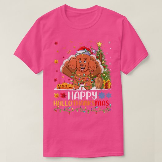 Poodle Dog Lover Funny Happy Poodle HelloDankeMas T-Shirt (Design vorne)