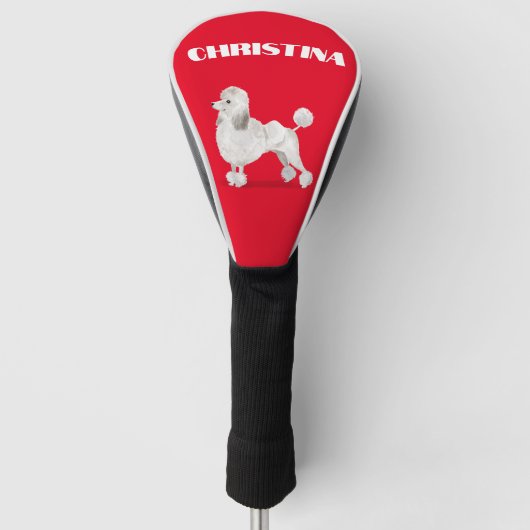 Poodle Dog Lover Red Personal Golf Headcover (Vorderseite)