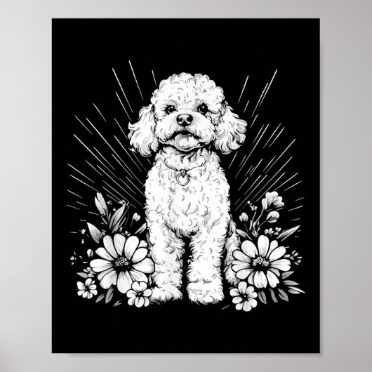 Poodle Dog Lover Retro Style Tattoo Poster (Vorne)
