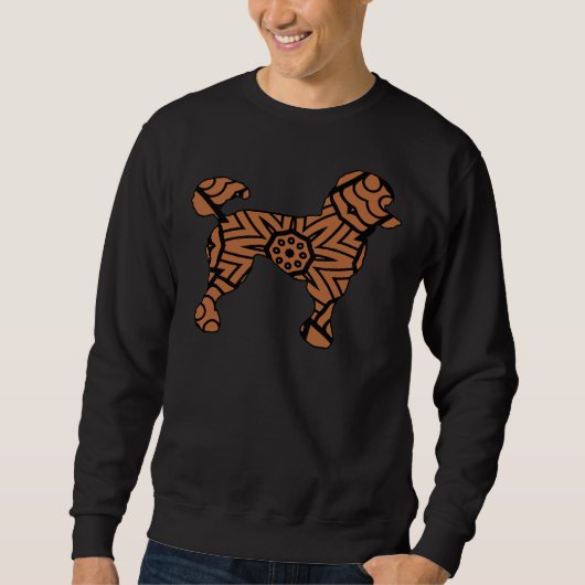 Poodle Dog Mandala Niedlich Brown Black Artistic P Sweatshirt (Vorderseite)