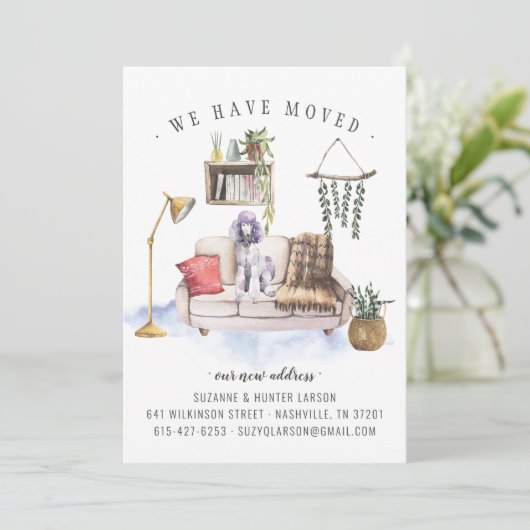 Poodle Dog Moving Ankündigung (Stehend Vorderseite)